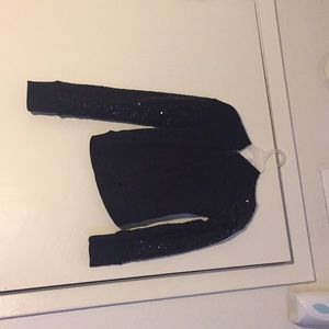 Jacket with sparkle sleeves no pockets